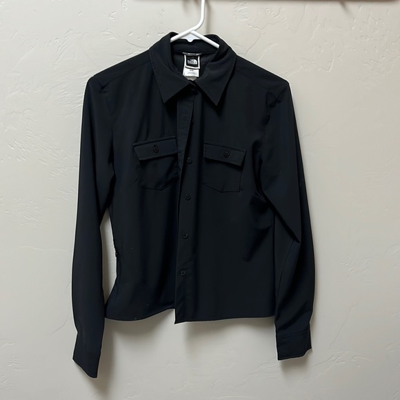 The North Face Tops - The north face black button up.  Medium. 2 front chest pockets plus 1 side zip